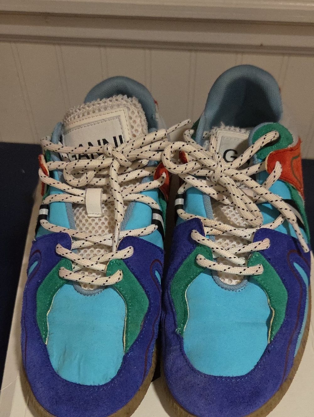 Womens GANNI Multi-Color Athletic Sneakers - Blue, Green, Purple